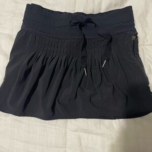 lululemon athletica Black Pleated Drawstring Mini Skirt
